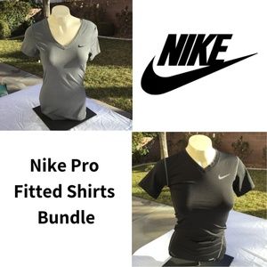 ⬇️$28 Set of 2 Nike Pro Fit V-neck Fitted Shirts